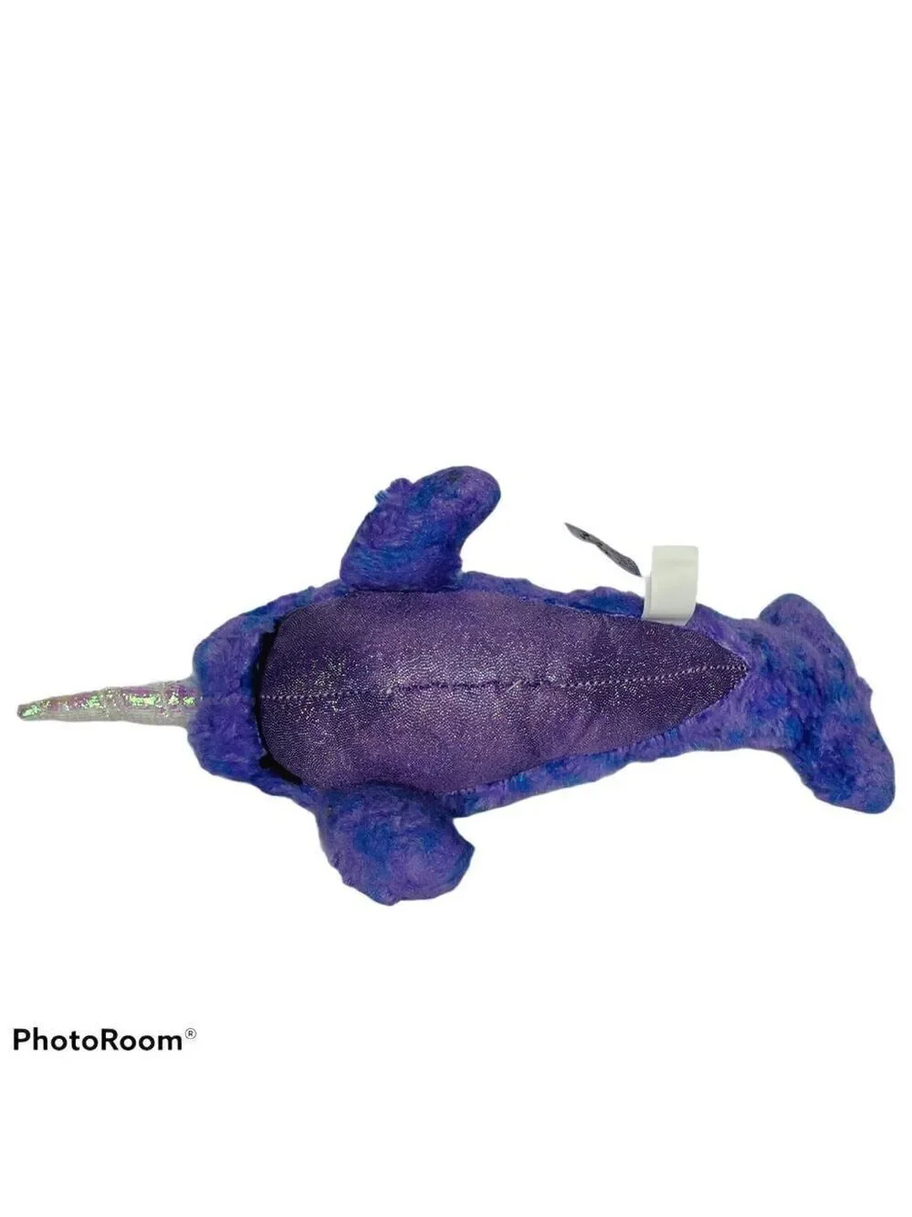 The Petting Zoo Narwhal Plush Purple Blue Horn 7.5 Inches